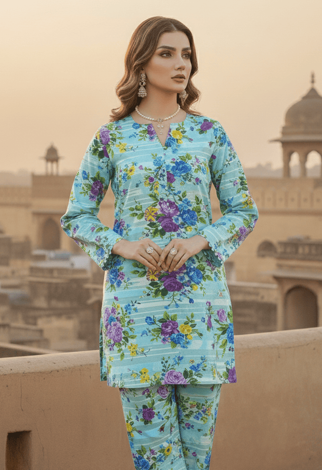 2-PCS ALLOVER PRINTED MID SEASON POLO COTTON A09